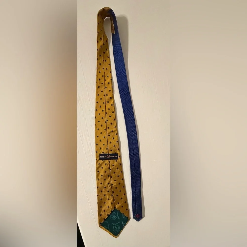 Tommy Hilfiger Gold and Blue Star Tie